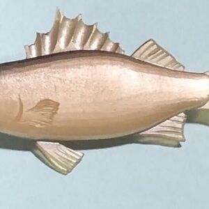 Hand painted Bass or Walleye  2" Fish resin Pin